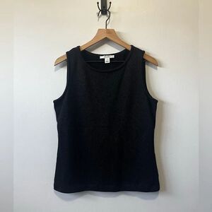 ST. JOHN Black Wool Blend Sleeveless Tank Sweater Top M